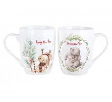 Кружка КОРАЛЛ "COZY" NY23bCw, 0,34 л, фарф., бел.