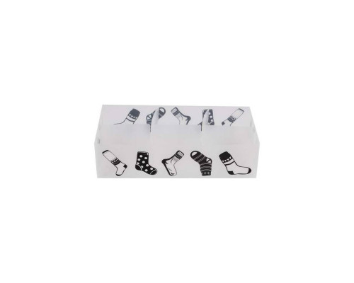 Коробка для белья PSB-02/6-P(312551) 6 ячеек,пластик с принтом 30х15х7см.