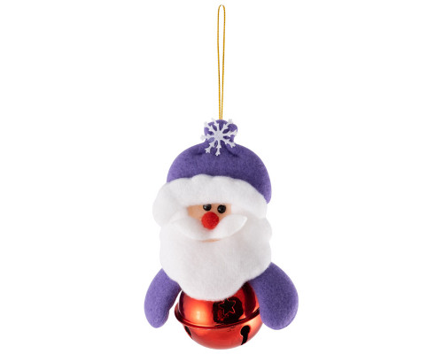 Украшение подвесное 103196 "Снеговик колокольчик" 11см. пластик фиолет.
