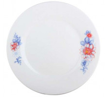 Тарелка десертная КОРАЛЛ Цветок YXD01 20см керам белый с декор