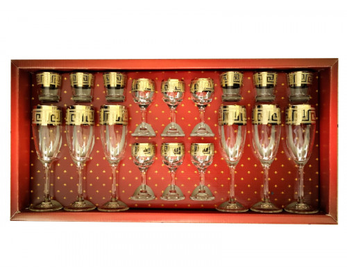 Фужеры+рюмки+стопки GLASSTAR Греция GN4\160\134\50 18пр. стекло