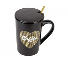 Кружка 2210058-1 "COFFEE ", 0,41 л, керам., черн.