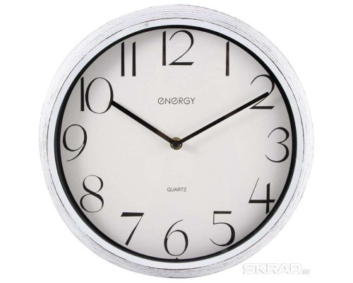 Часы настен. ЕС-156(102205) Energy d-30,5см кругл. бел. пластик