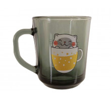 Кружка 50639 "Кот в чашке", 0,25 л, стекло