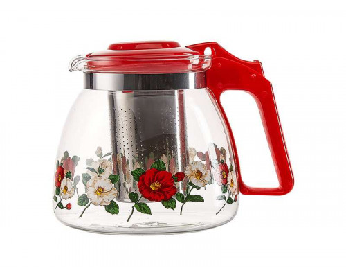 Заварочный чайник АК-5513/1A Alpenkok 0,9л. стекло красный