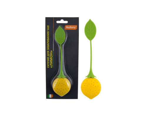 Ситечко для чая Mallony Лемон TI-Lemon 001798 15x3,5см силикон жёл.-зелёный