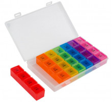 Таблетница ECOS 007752 17,5x11,5x3см 28 секции пластик разноцвет.