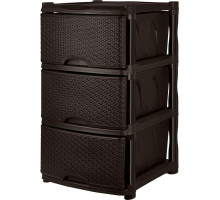 Комод универс. 3х-секц. KL377212011 Keeplex Rattan 48х41х72,3см пластик каштан.