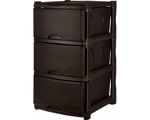 Комод универс. 3х-секц. KL377212011 Keeplex Rattan 48х41х72,3см пластик каштан.