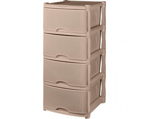 Комод универс. 4х-секц. KL377312015 Keeplex Rattan 48х41х94,5см морской песок