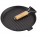 Сковорода-гриль чугунная с деревянной складной ручкой, круглая, PADELLA, диа 26 см