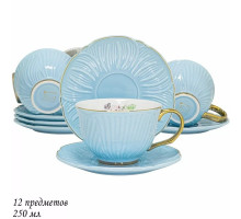 Чайный сервиз 12 пр. LENARDI 109-009, 0,25 л, фарф., голуб.