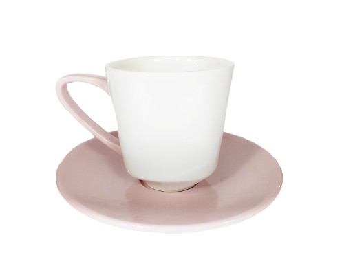 Кофейный сервиз LENARDI 109-100 12пр. 0,14л фарфор белый/розовый