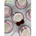 Чайный сервиз LENARDI 244-039 12пр. 0,29л фарфор белый/розовый