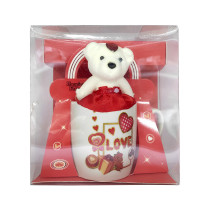 Кружка с игрушкой "LOVE" 7638-18 "Мишка", 0,4 л, керам.
