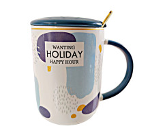 Кружка 1760171-2 "Happy hour", 0,45 л, фарф., бел.
