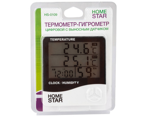 Термометр-гигрометр HS-0109(104304) цифровой с вынос. датч.