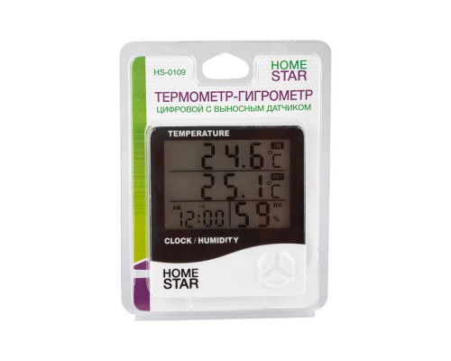 Термометр-гигрометр HS-0109(104304) цифровой с вынос. датч.