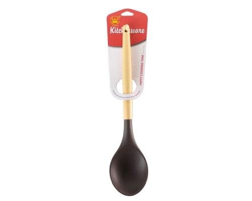 Ложка 35635-46 с дерев. ручкой "Kitchenware" №215 силикон Ложка 35635-46 с дерев. ручкой "Kitchenware" №215 силикон