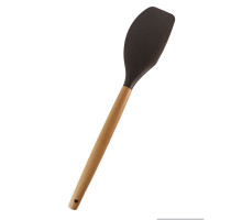 Лопатка 35635-53 с дерев. ручкой "Kitchenware" 32см. силикон черный