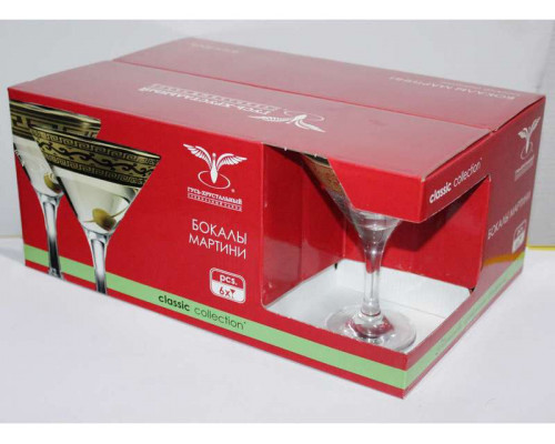 Бокалы для мартини GE09-410 ПромСИЗ Русский узор 0,17л 6пр. стекло