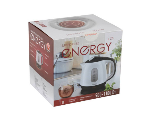 Чайник электрический Energy Е-275 164079 1л пластик 1100Вт бежевый