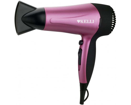 Фен Kelli KL-1109 2000Вт 2скор. +хол. возд. ручка прорезин пластик розовый