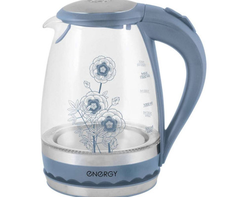 Чайник электрический Energy E-279 164084 1,5л стекло 2200Вт голубой