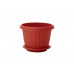 Горшок для цветов с дренажем IDILAND INGREEN Basil 221601432/01 1,9л 18см пластик красный рельеф.