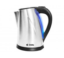 Чайник электрический Delta DL-1033 серебристый метал. диск 2 л 2000 Вт