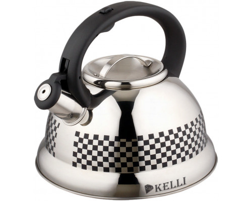 Чайник KELLI KL-4300 3л сталь свисток серебристый