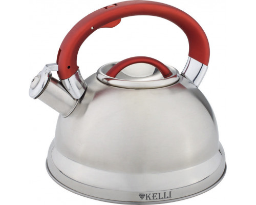 Чайник KELLI KL-4304 3л сталь свисток серебристый