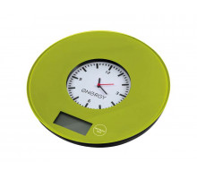 Весы кухон. электр. EN-427 (003064) Energy м. вес-7кг. с часами стекло зелен.