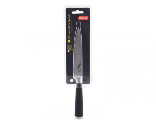 Нож универсальный Mallony MAL-05RS 985365 12,5см нерж сталь ручка металл/резина чёрный