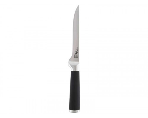 Нож филейный Mallony MAL-04RS 985364 12,5см нерж сталь ручка металл/резина чёрный