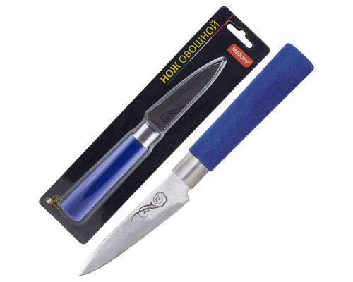 Нож для овощей MAL-07P-MIX(985380) Mallony 8см пласт. руч. нерж. ст. блистер