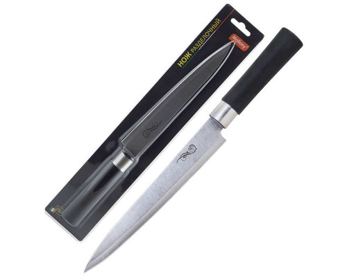 Нож разделочный Mallony MAL-02P 985373 20см нерж сталь ручка пластик чёрный