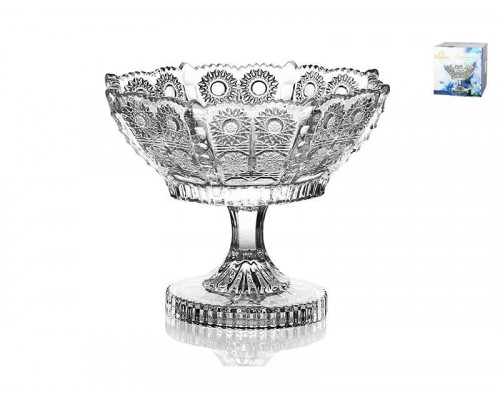 Ваза-конфетница GB1699XTY-2.Z46-2 КОРАЛЛ d-20см 16см стекло