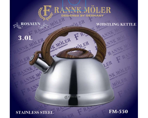 Чайник Frank Moller FM-550 3л нерж сталь инд. свисток серебристый