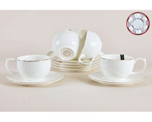Чайный сервиз CS508610-A GIFT КОРАЛЛ "Снежная Королева" 0,24л. 12пр. круг. кор. керам.