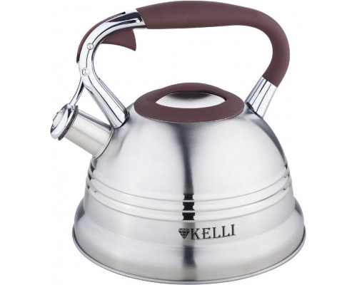Чайник KELLI KL-4503 3л металл хром свисток серебристый