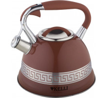 Чайник KELLI KL-4506 3л сталь свисток коричневый