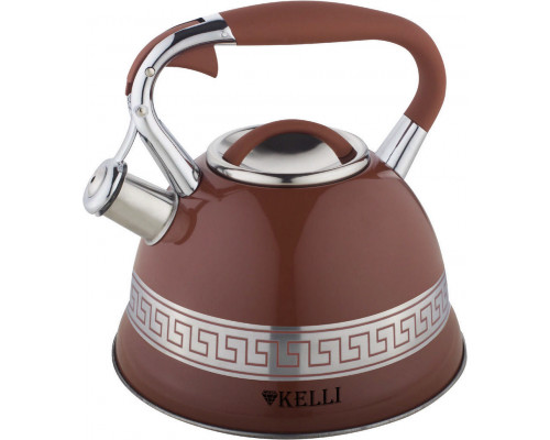 Чайник KELLI KL-4506 3л сталь свисток коричневый
