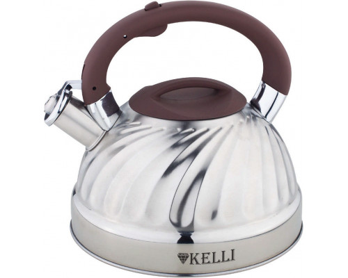 Чайник KELLI KL-4507 3л нерж сталь свисток чёрный