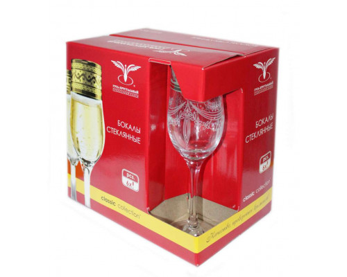 Бокалы для шампанского EAV03-419 ПромСИЗ Греческий узор 0,19л 6пр. стекло прозрачн.