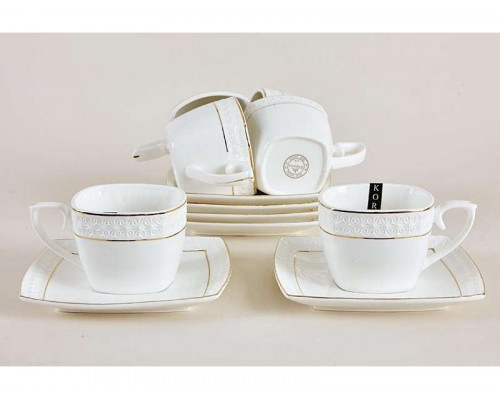 Чайный сервиз CS507009-A GIFT КОРАЛЛ "Снежная Королева" 0,24л. 12пр. керам. бел.