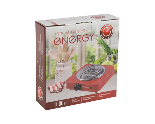 Электроплитка 1конф. ENERGY EN-902 158902 1000Вт 14см упр. механическое сталь эмаль белый