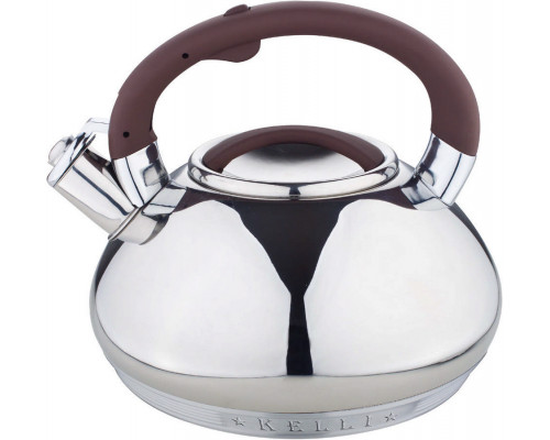 Чайник KELLI KL-4500 3л нерж сталь свисток серебристый