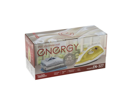 Утюг Energy EN-327 бел-желт. 1600 Вт тефлон.покр. пар самоочистка