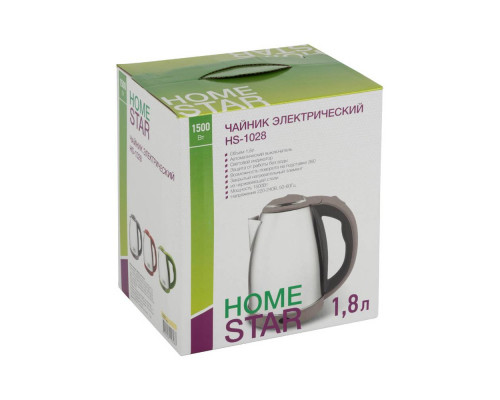 Чайник электрический Homestar HS-1028 бежевый нерж.ст. диск 1,8 л 1500 Вт